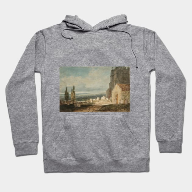 A Church and Churchyard near a River or Lake, with an Extensive Landscape Beyond, 1796-97 Hoodie by Art_Attack